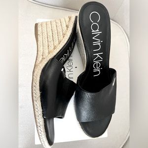 Gently worn Calvin Klein Britta Nappa wedge sandal